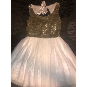 B. Darlin Gold and White Sequin Dress